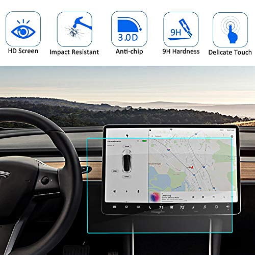 kwmobile Screen Protector Compatible with Tesla Model 3 Clear PET Film for Car in-Dash Navigation Center Screen
